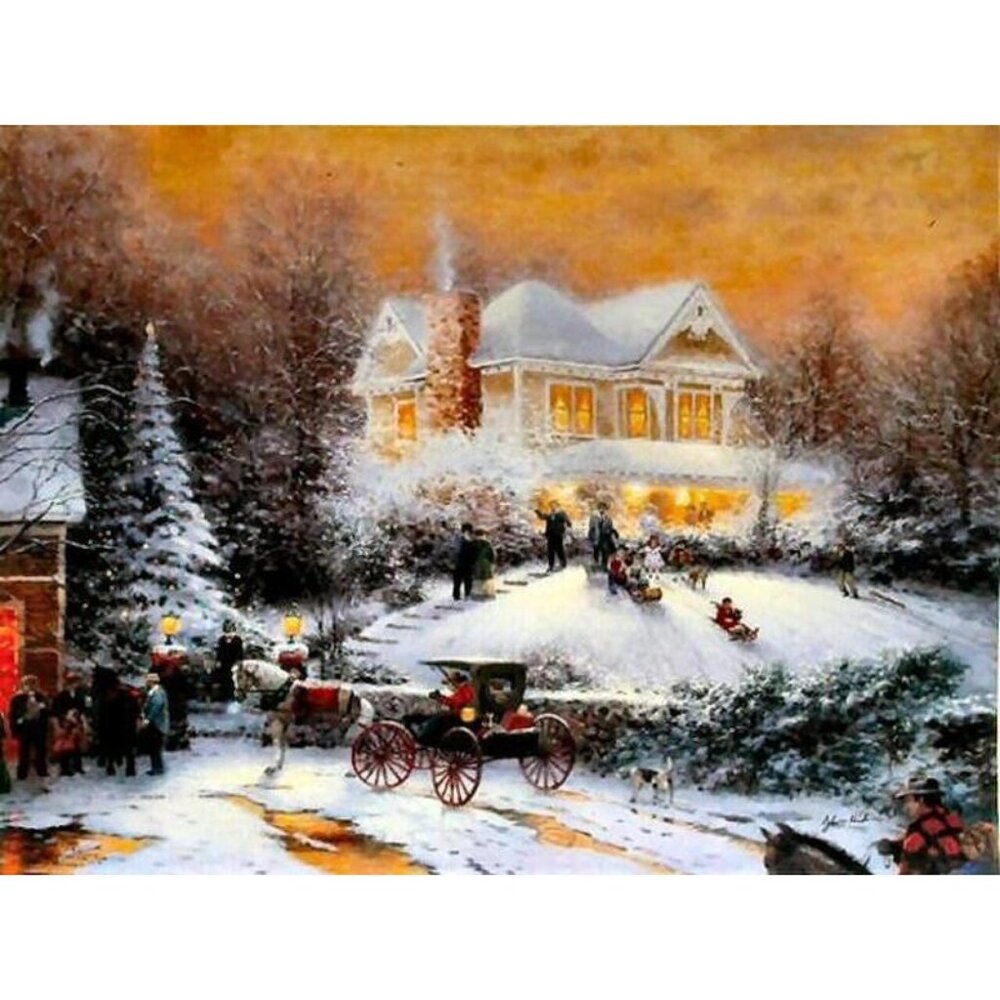 Thomas Kinkade Vintage Springbok 500 Piece Jigsaw Puzzle Victorian Christmas II